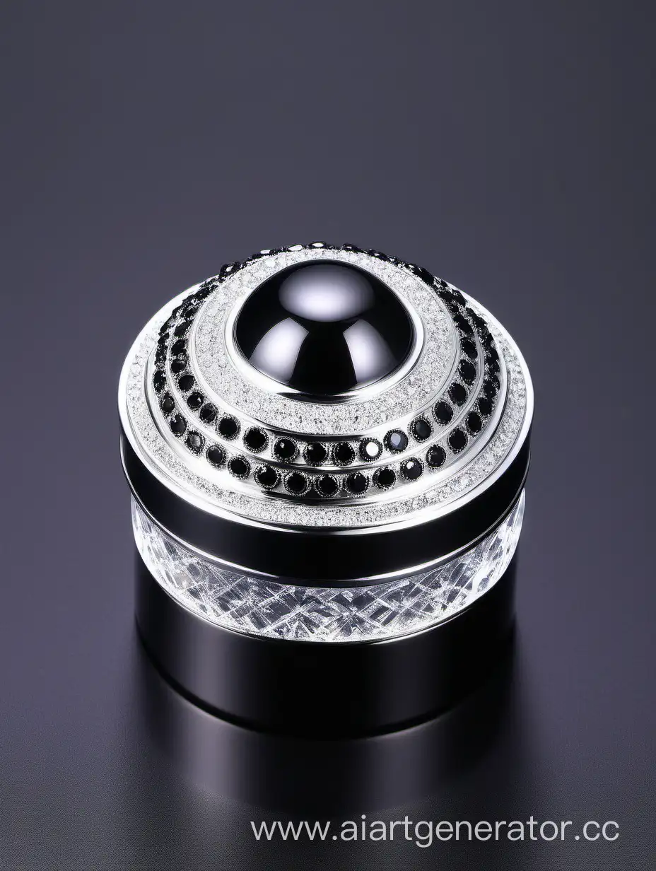 Zamac Perfume decorative ornamental long cap, metallizing finish black and white round diamond on top