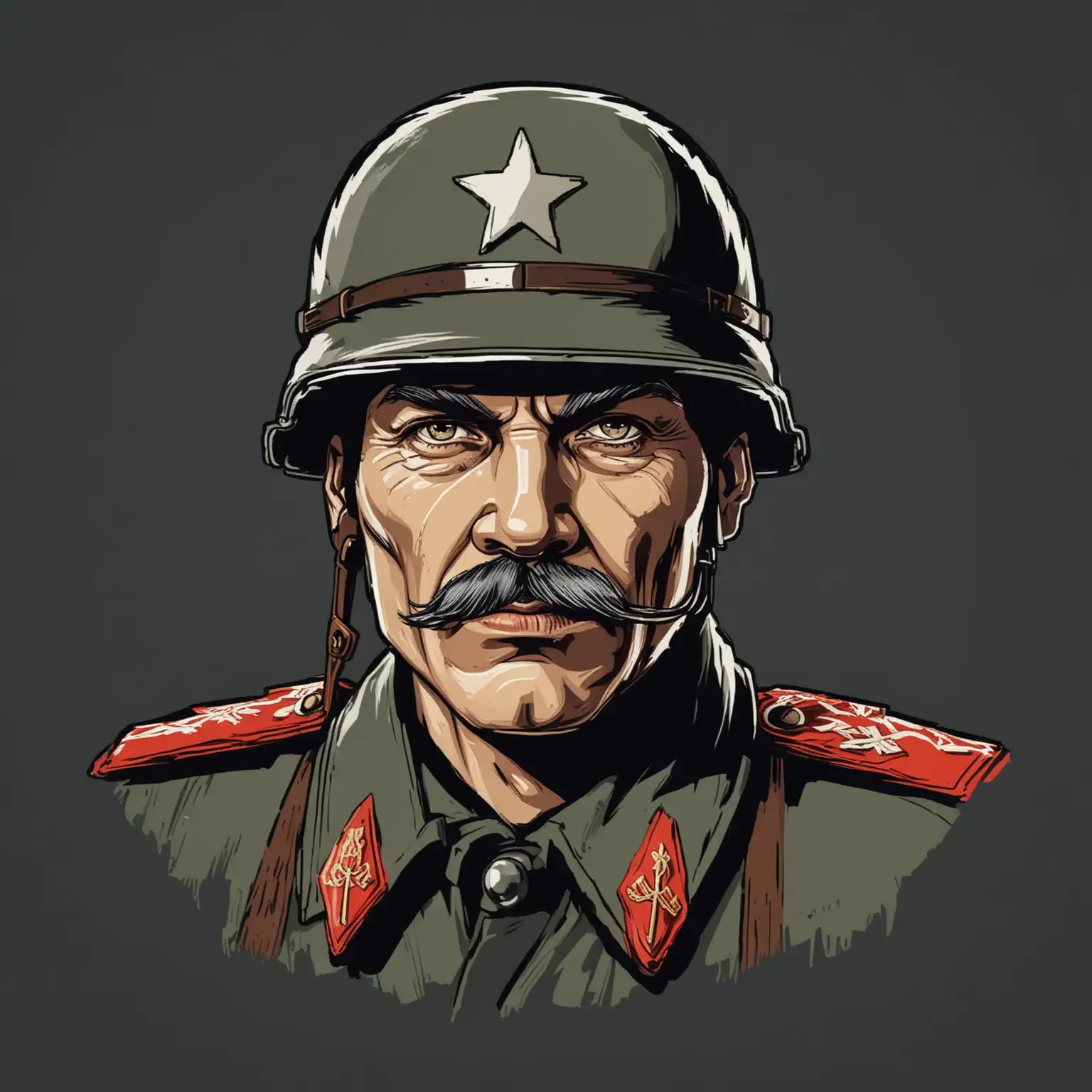 vector icon for a ww2 strategy videogame, drawn in simple style icon of unit - soviet trooper
