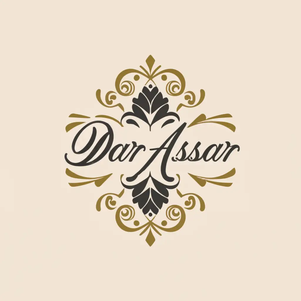 a logo design,with the text "DAR ASSAR", main symbol:LOGO FOR BRAND PERFUMES NAMED DAR ASSAR,Moderate,clear background