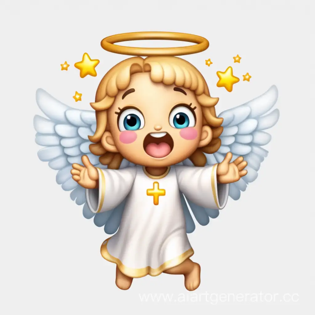 Angel emoji, funny, cute, rejoicing