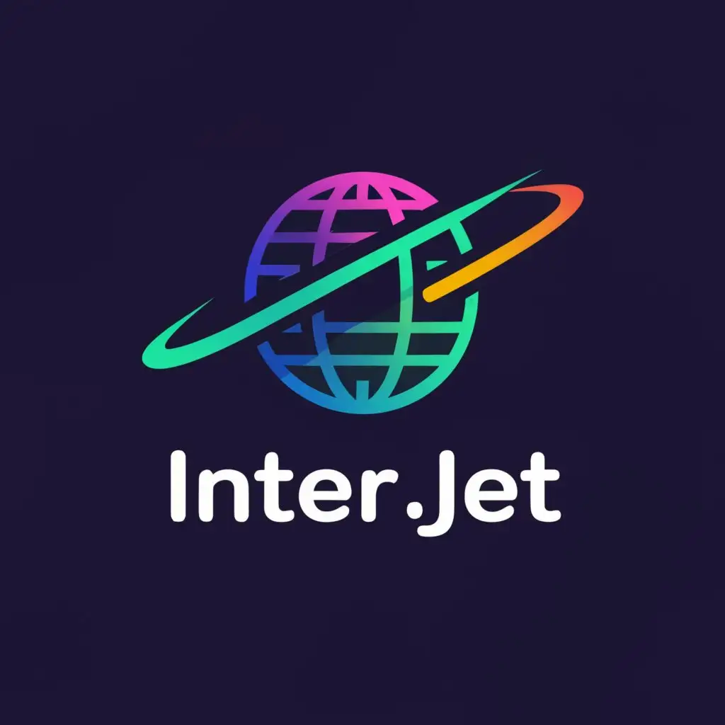 a logo design,with the text "INTERJET", main symbol:Make a brand word "INTERJET" Using internet technology symbol. High speed.,Moderate,be used in Internet industry,clear background