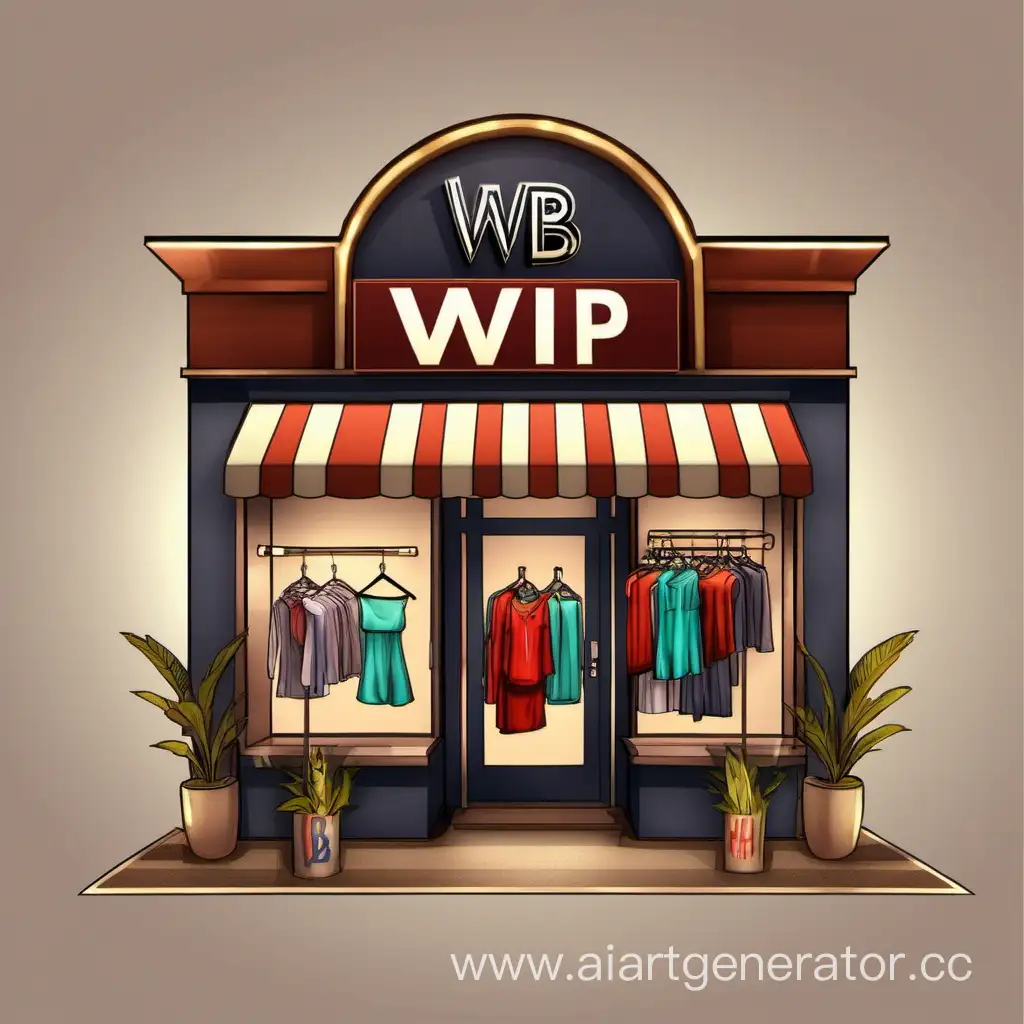 Аватарка для магазина одежды с надпись WB HYIP