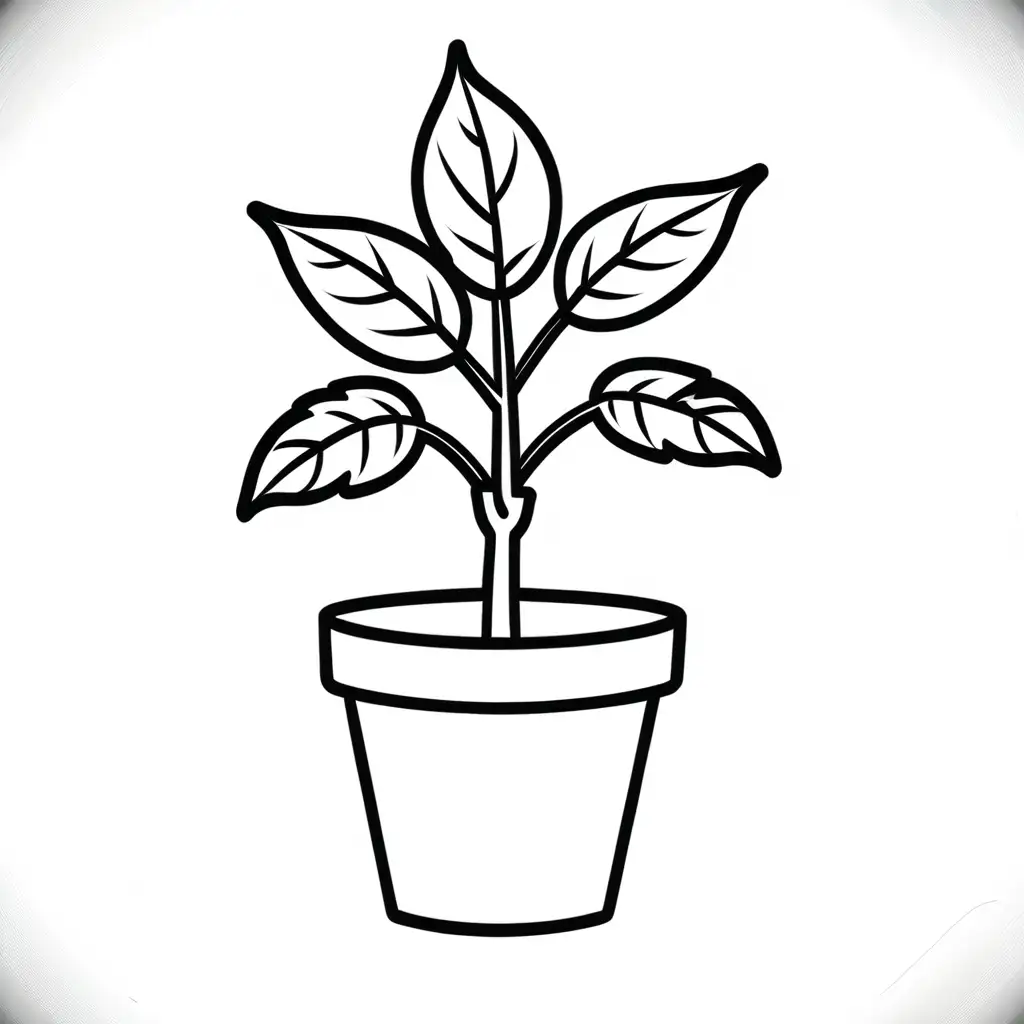Outline of potted plant