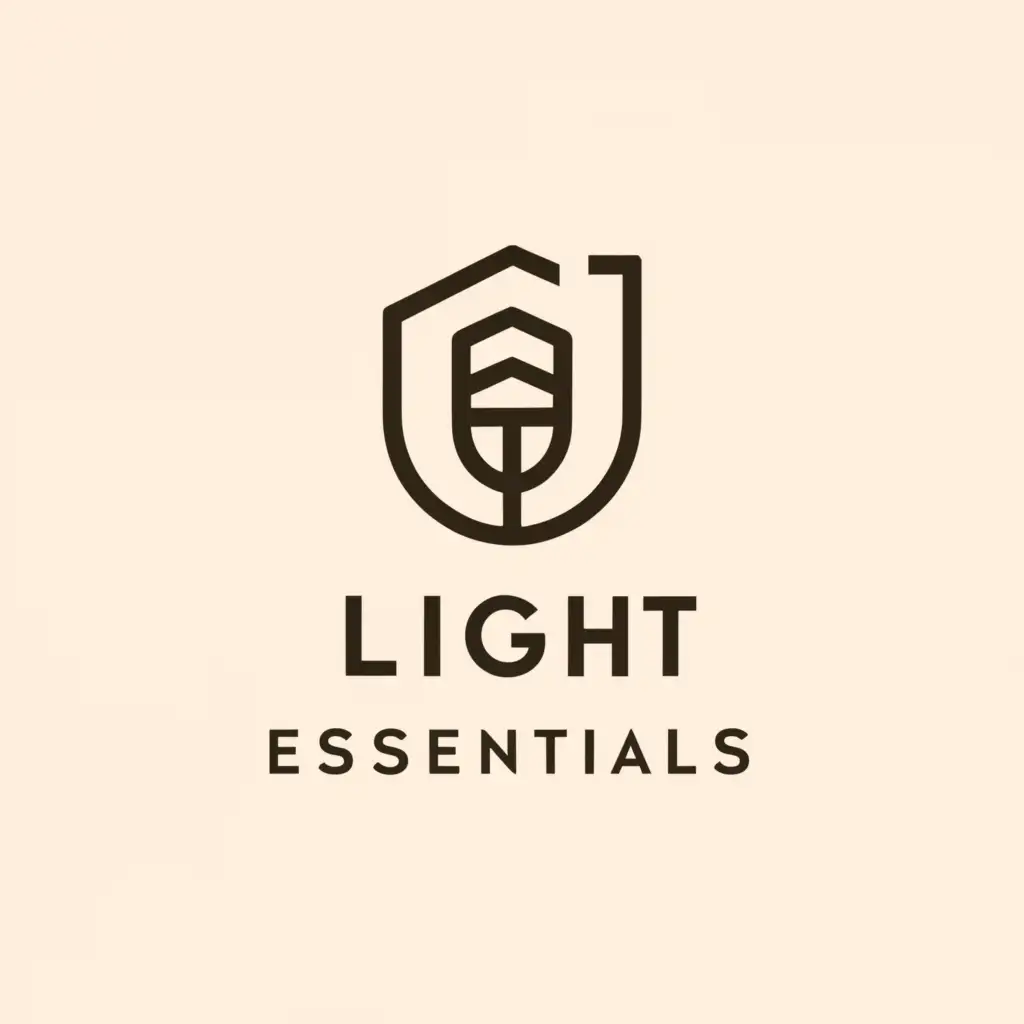 a logo design,with the text "Light essentials", main symbol:Light ,Minimalistic,be used in Home Family industry,clear background