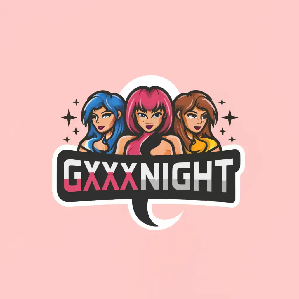 a logo design,with the text gxxxnight, main symbol:show girls,Moderate, clear background