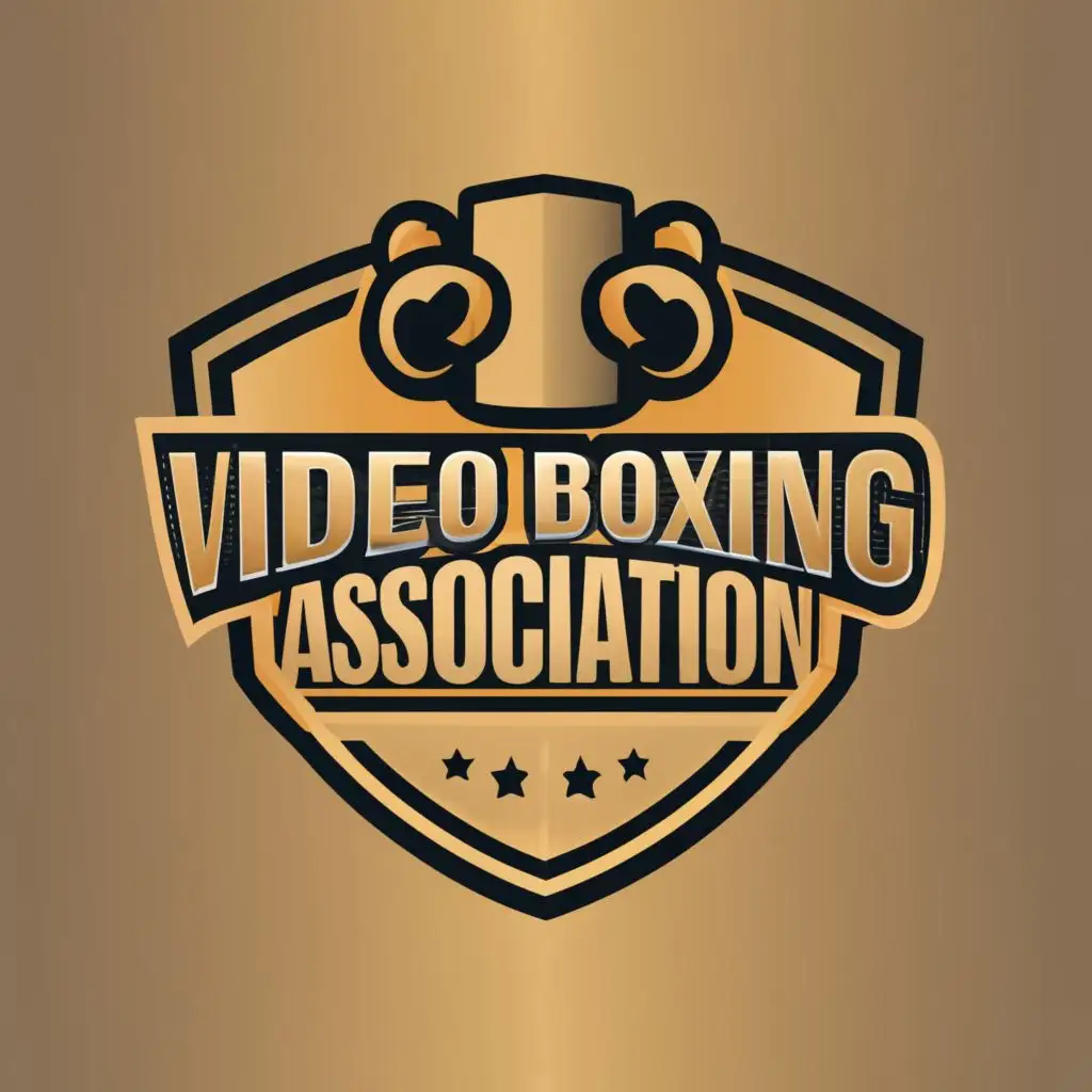 logo, Gold medal trophy boxing badge, with the text "World Video Boxing Association", typography, be used in Sports Fitness industry