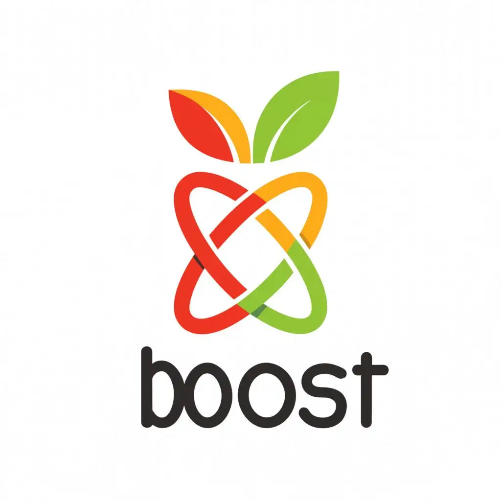a logo design,with the text "Boost", main symbol:fruits, positive, colorful,Minimalistic,clear background