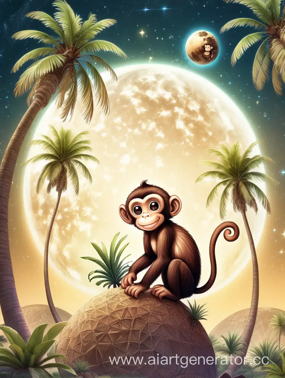 Savannah-Planet-with-Smiling-Monkey-in-Space