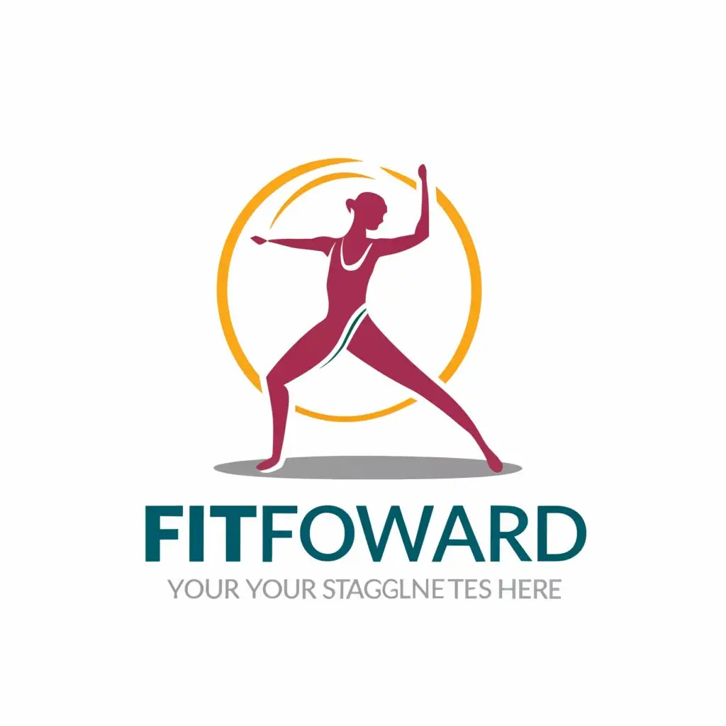 a logo design,with the text "FitFoward", main symbol:Exercising Woman,Moderate,be used in Technology industry,clear background