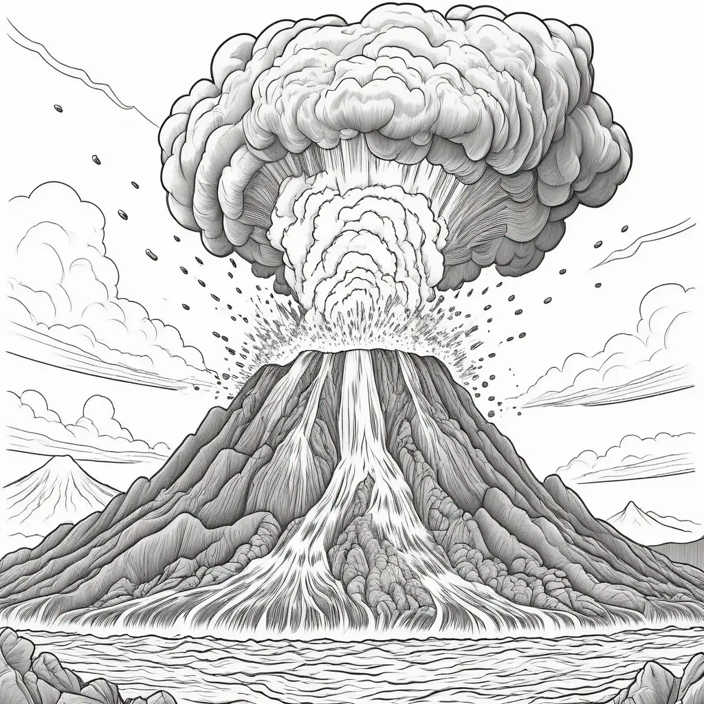 Volcano Eruption Coloring Page Educational Igneous Rocks Activity