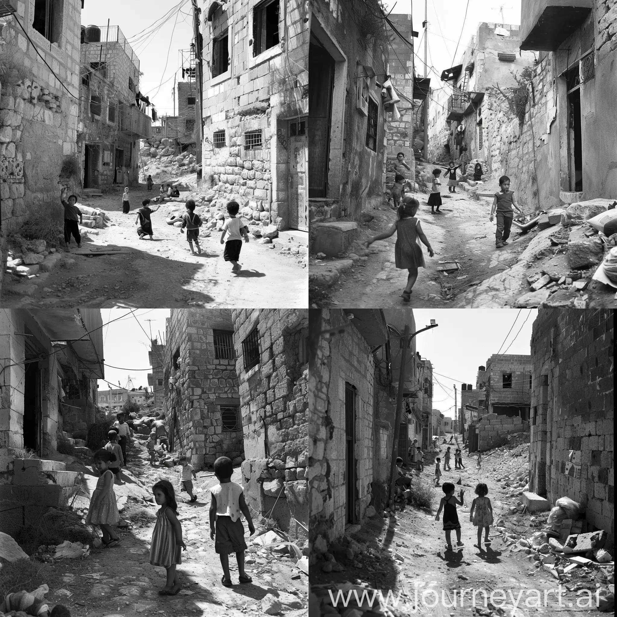 Playful-Children-in-Old-Tulkarm-Neighborhood-Palestine