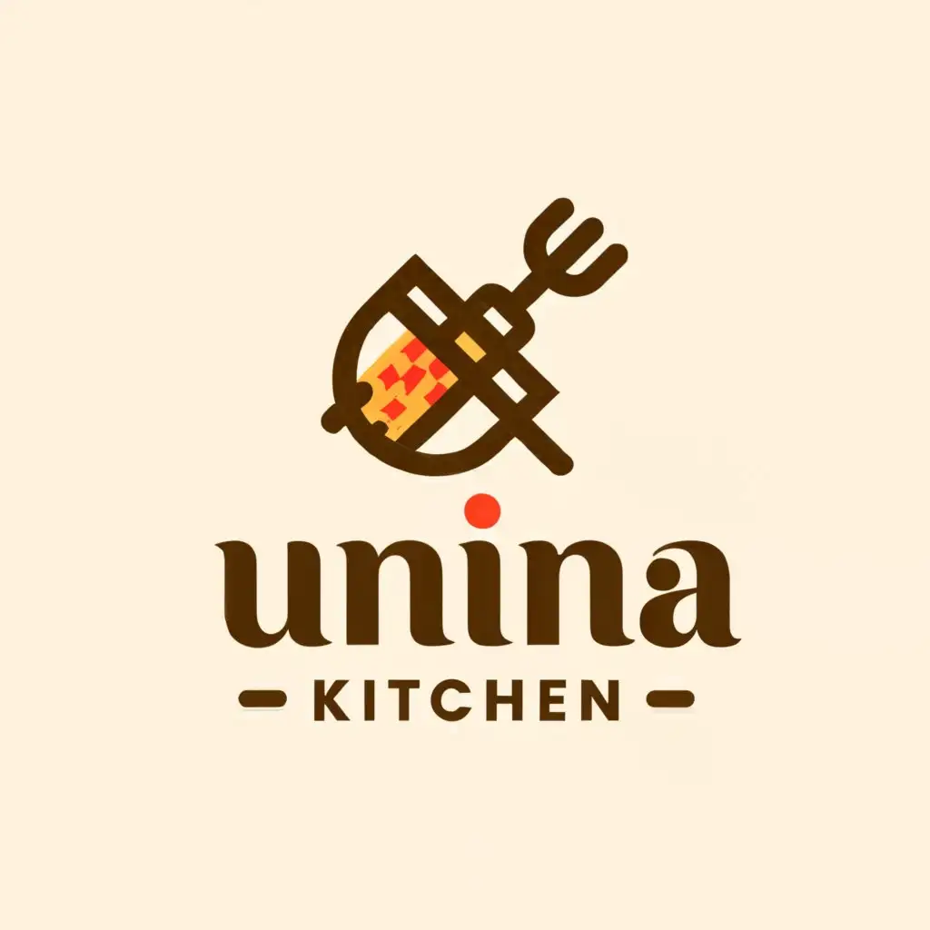 a logo design,with the text "unina kitchen", main symbol:meat,Moderate,be used in Restaurant industry,clear background