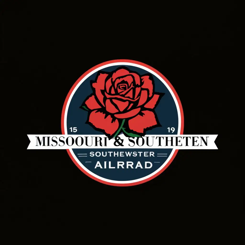 a logo design,with the text "Missouri & Southwestern Railroad", main symbol:Rose,Moderate,clear background