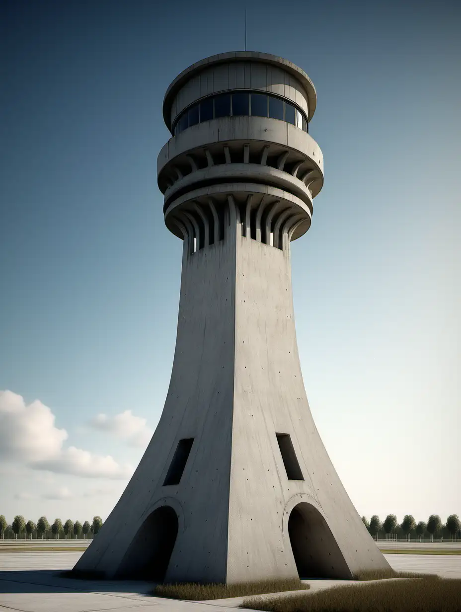 airfield tower, concrete, architecture, fifteen metrs, classic, 