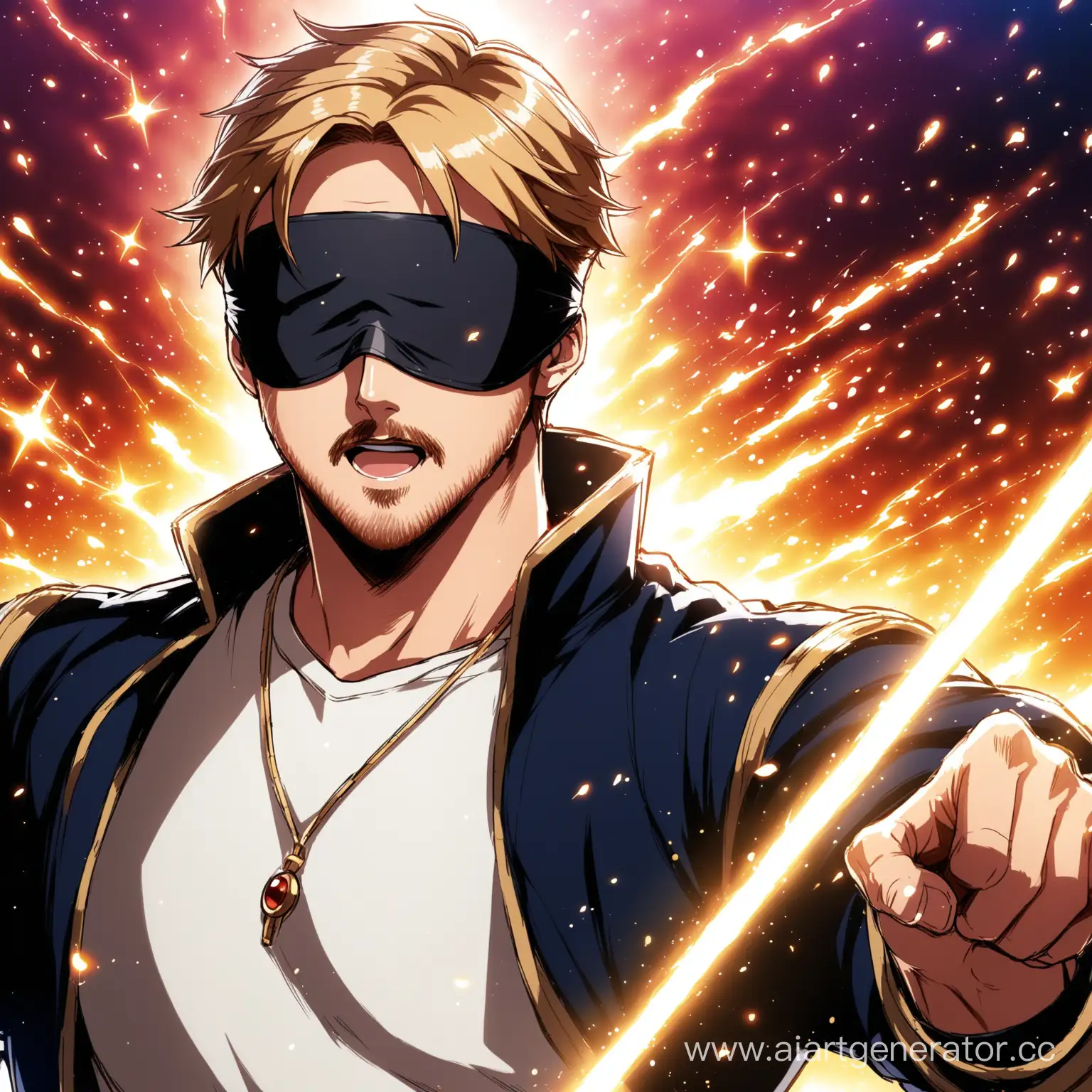 Ryan Gosling Anime Magical Battle with Blindfolded Intensity | AI Art ...