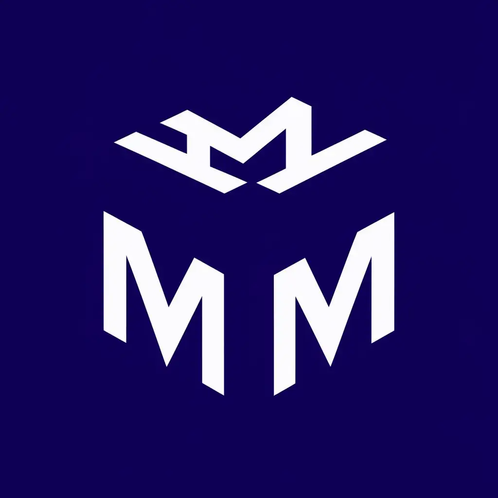 logo, 3 letters "M" in a cube form, with the text "MMM", typography, whacky, crimson background