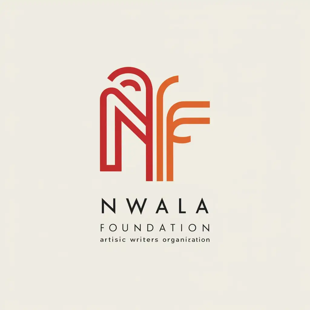 Minimalistic Logo Design for Nwala Foundation Red Orange and Grey Color Palette on White Background