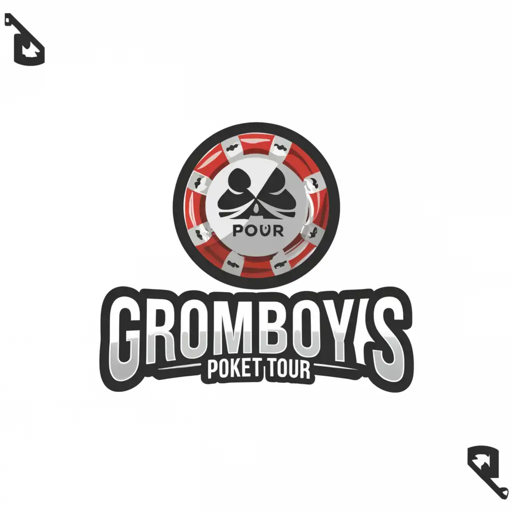 a logo design,with the text "GROMBOYS", main symbol:POKER TOUR,Moderate,be used in Finance industry,clear background
