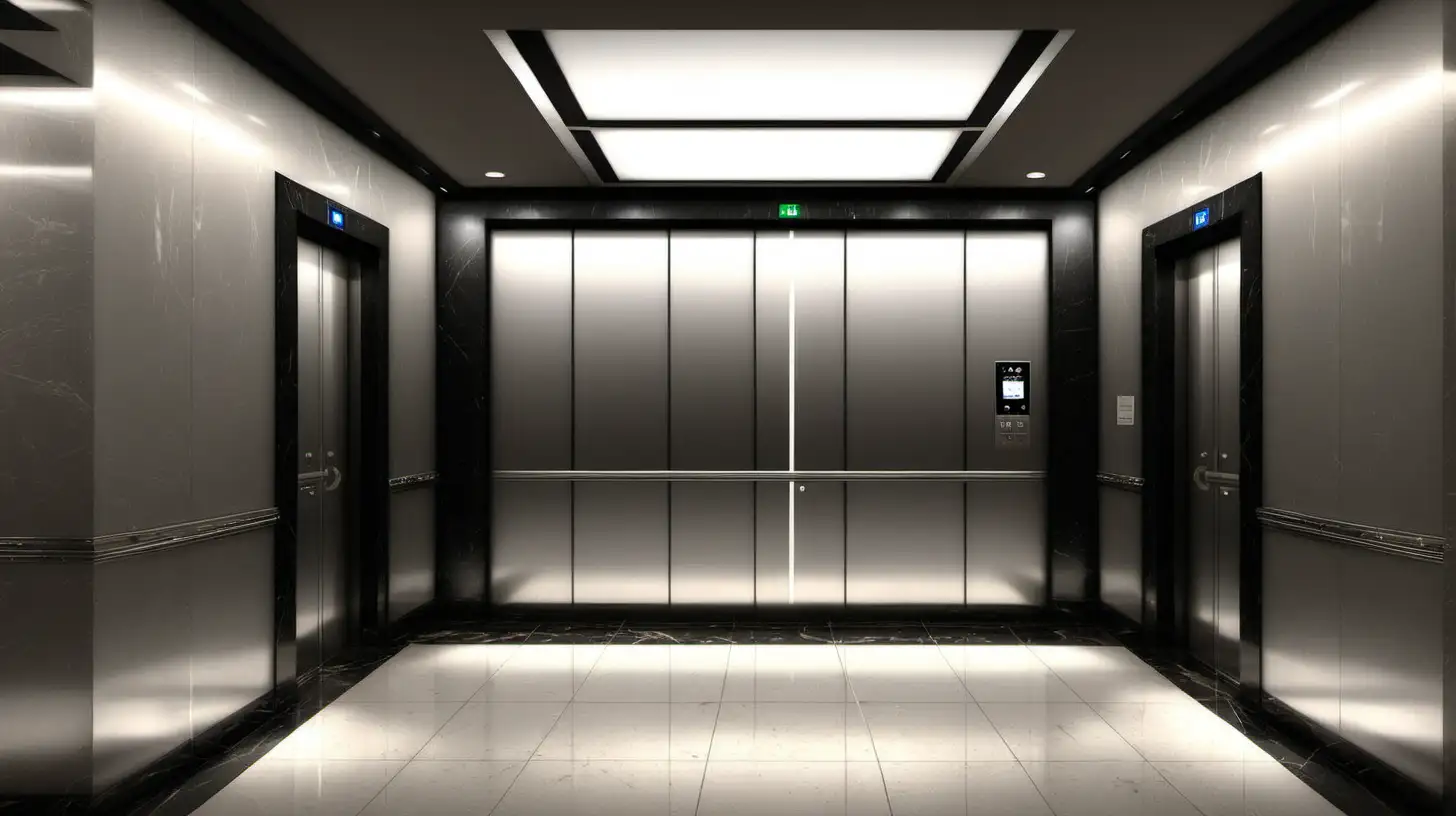 Elegant Silver Lobby Elevator