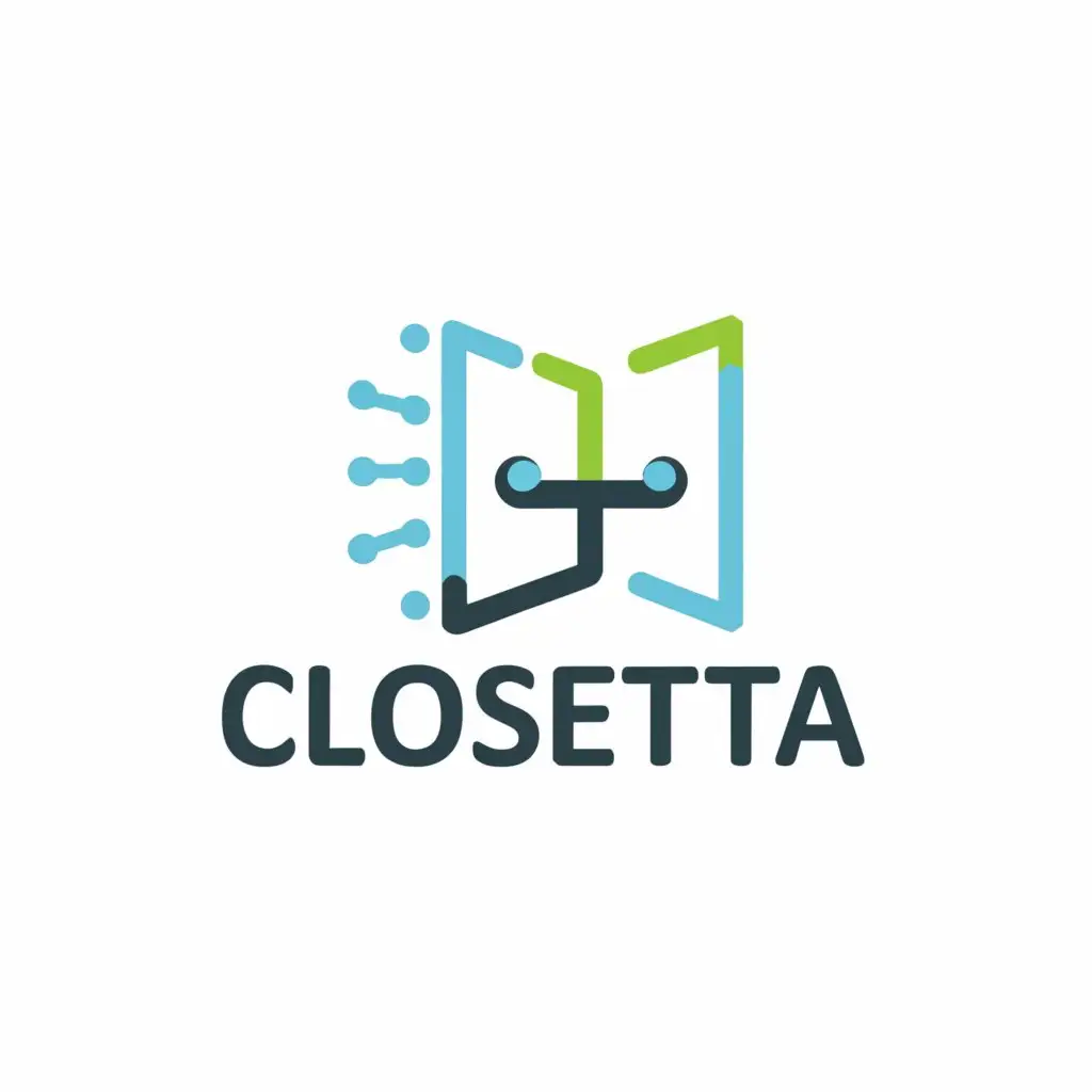 a logo design,with the text "Closetta", main symbol:Smart closet not very detailed light colors,Moderate,be used in Technology industry,clear background