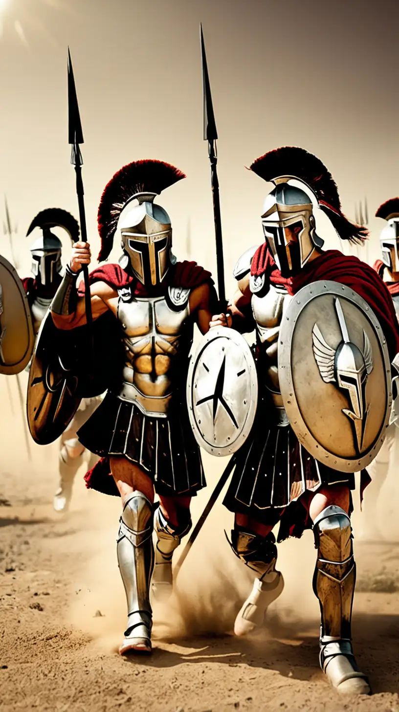 Spartans in Battle Formation Warriors of Ancient Greece Ready for Combat