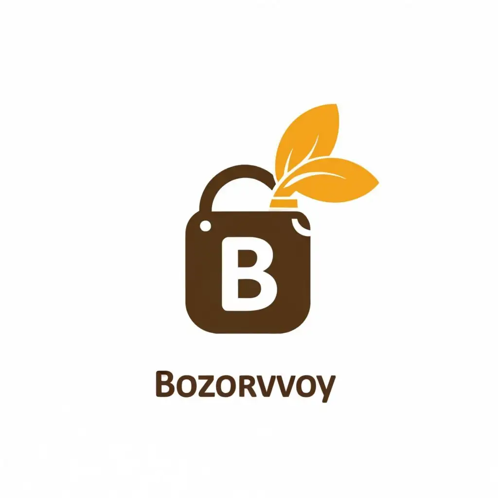 logo, logo for online sales and market, letter b needs sybmol market basket, with the text "Bozorvoy", typography