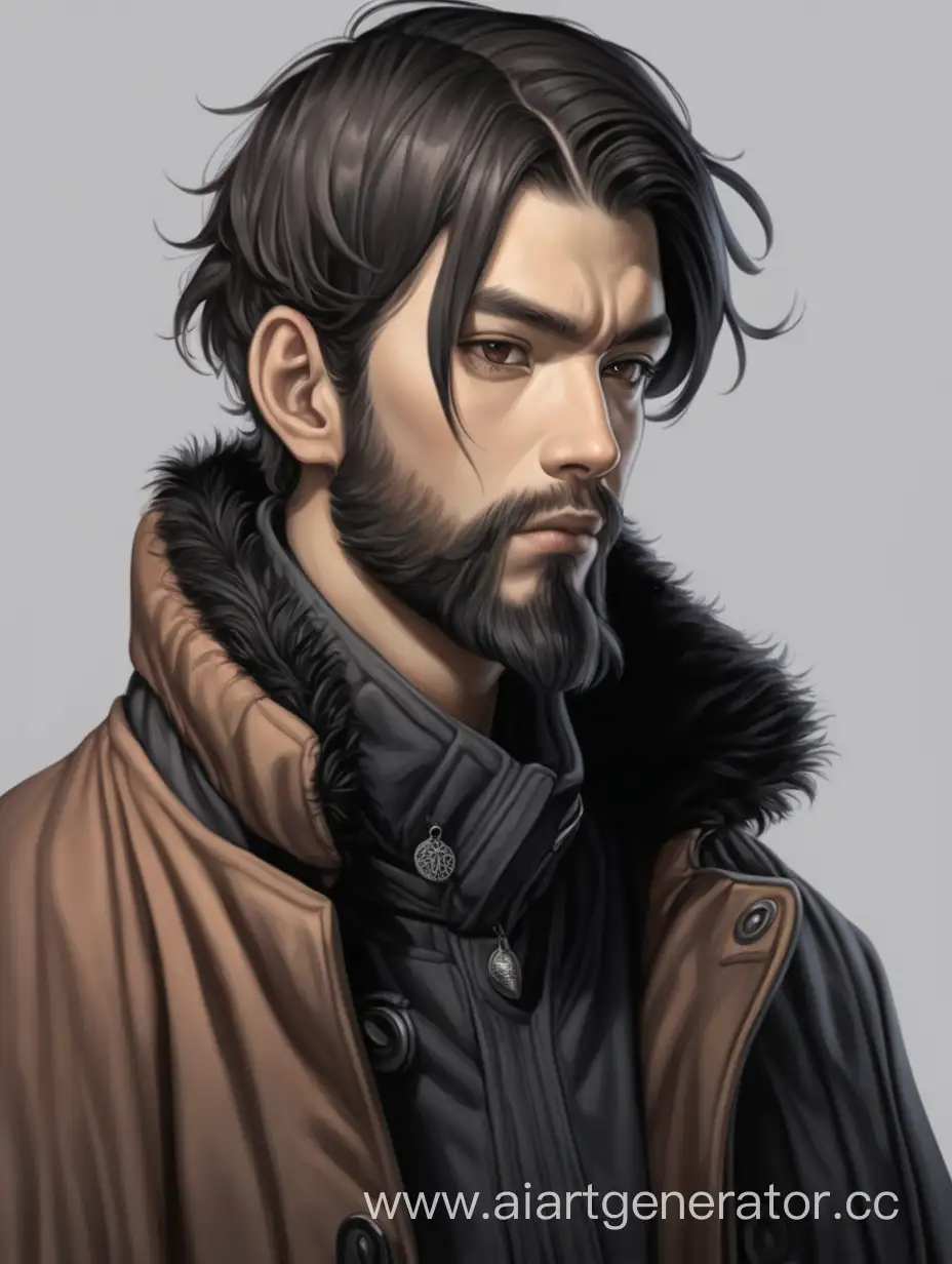 Young-Man-Hermit-in-a-Coat-with-Short-Black-Hair-and-Beard