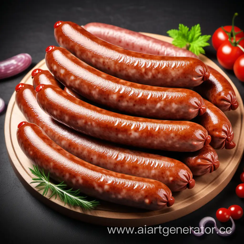 Mouthwatering-Sausages-on-a-Rustic-Platter