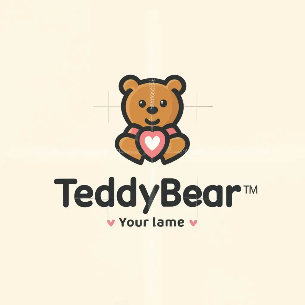 a logo design,with the text "Teddy bear", main symbol:for kid with love,Minimalistic,be used in Animals Pets industry,clear background