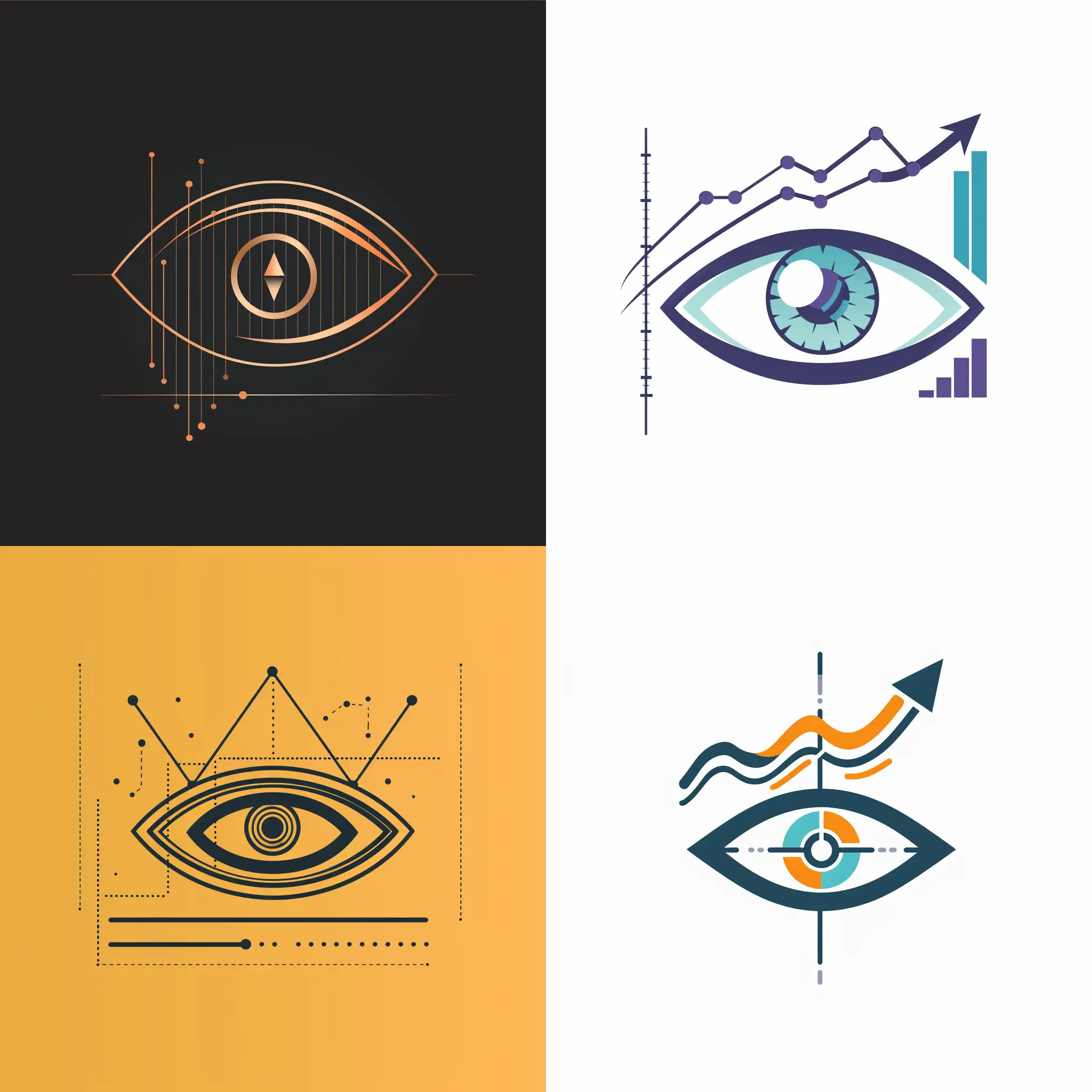logo of a stylized eye symbolizing growth, with ascending line graph. representing a digital marketing agency, modern style.