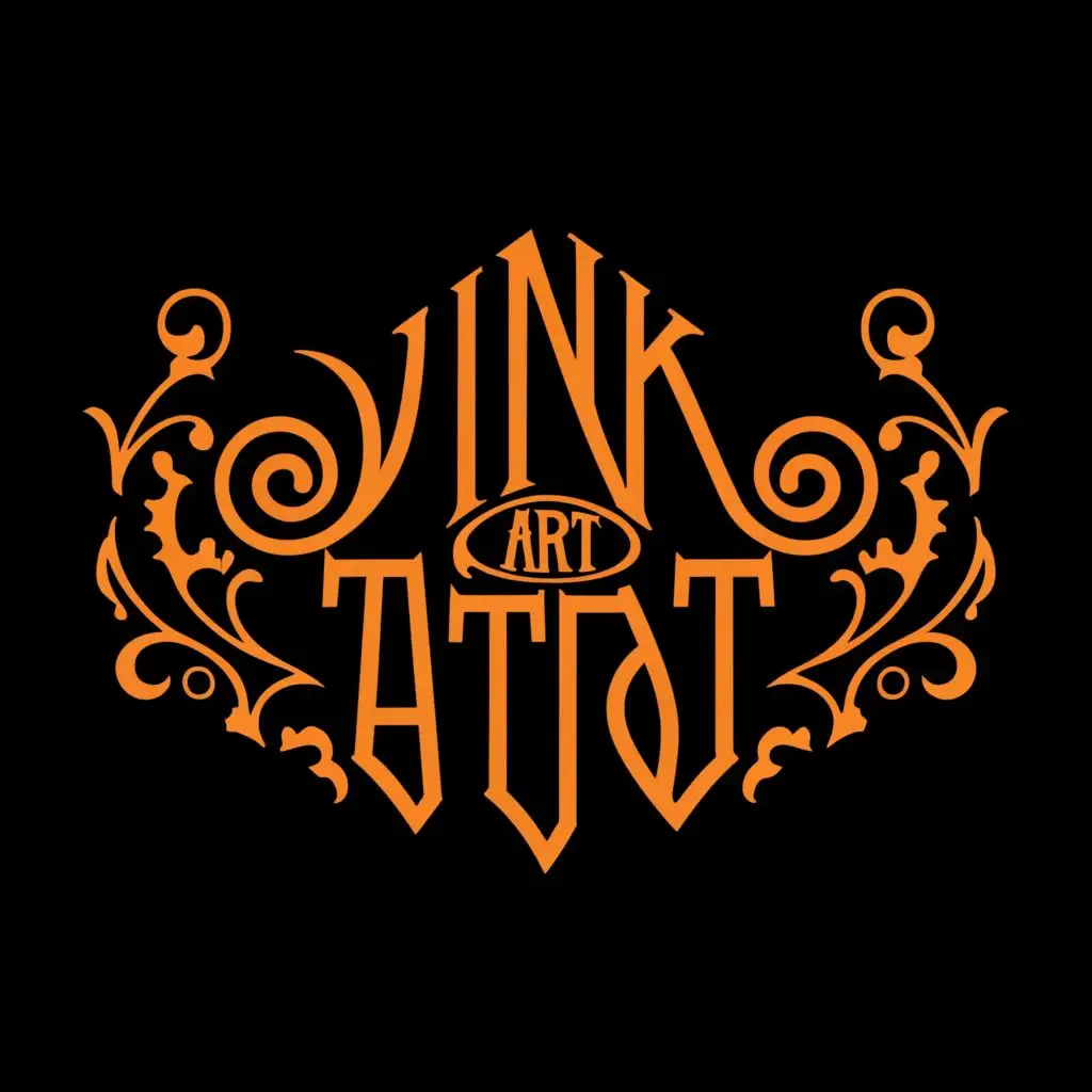 LOGO-Design-for-Ink-Vini-Art-Tattoo-Modern-Gothic-Aesthetic-with-Black-and-Orange-Color-Scheme-and-TattooRelated-Algorithmic-Discretion