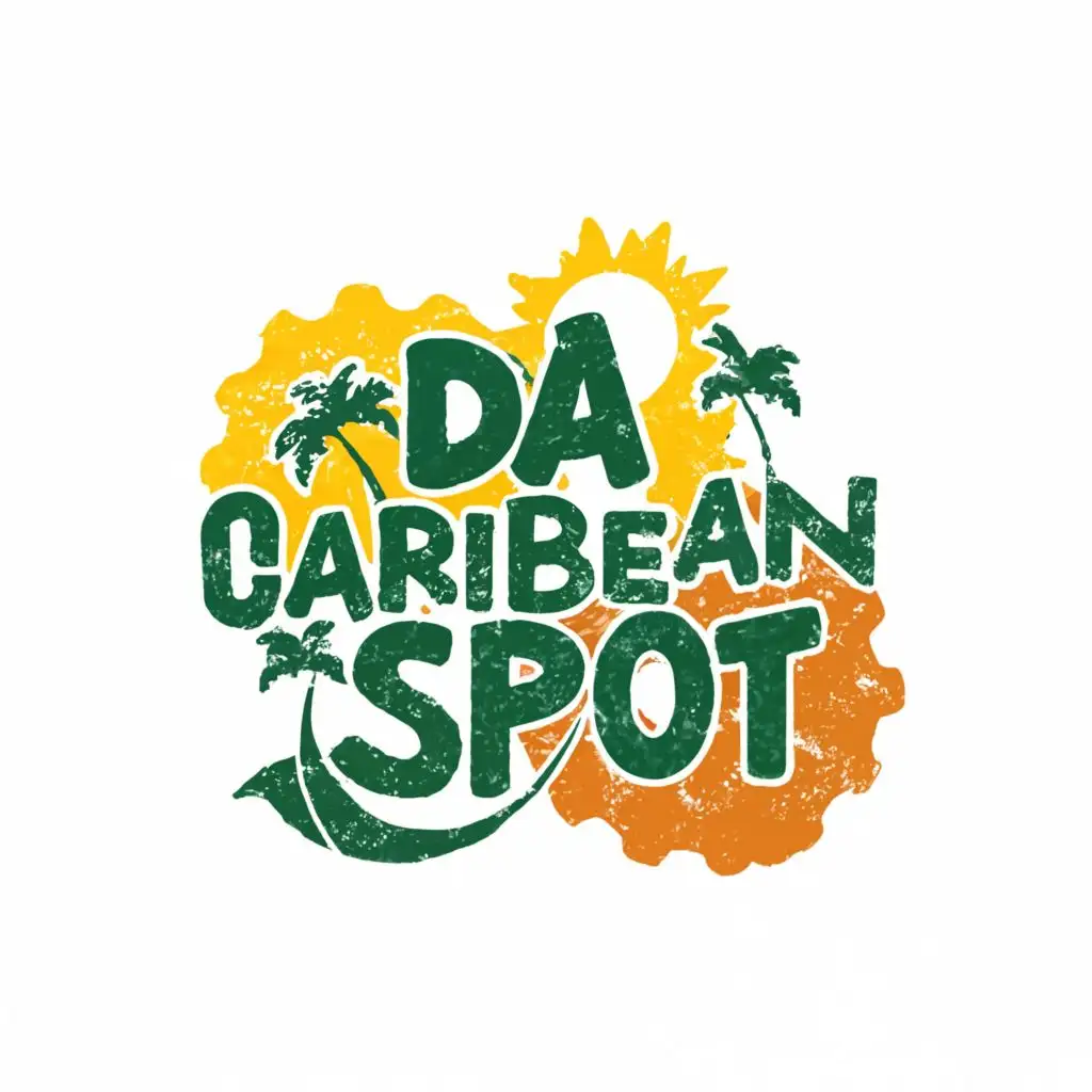 LOGO-Design-for-Da-Caribbean-Spot-Belize-Jamaica-Food-Fusion-with-Tropical-Watercolor-Background