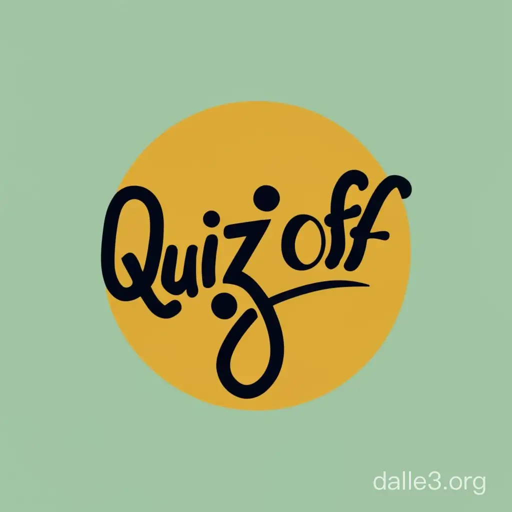 Logo for quiz. Incorporate text "quizzoff". circle shape