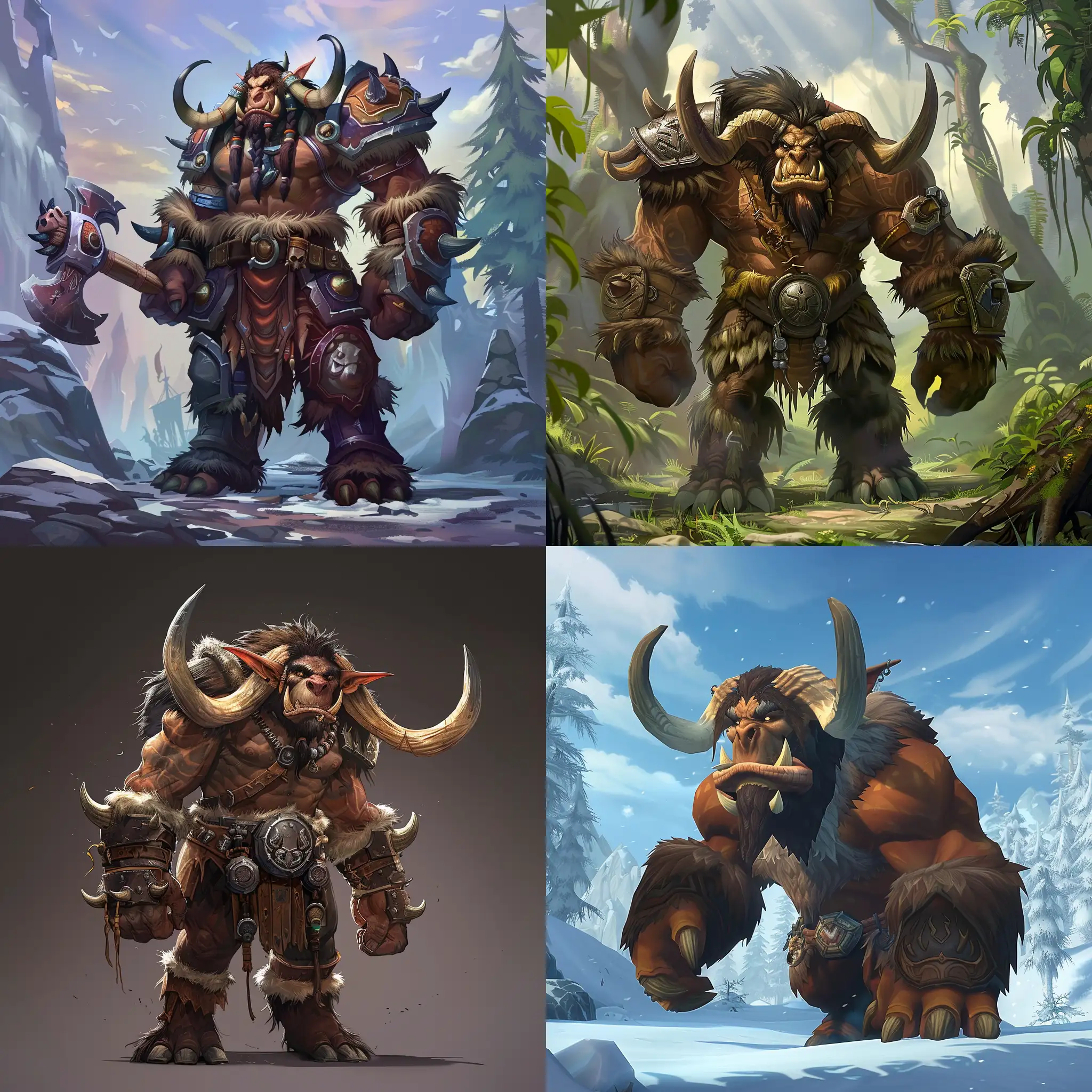 Tauren picture, Warcraft animated stylem full body view