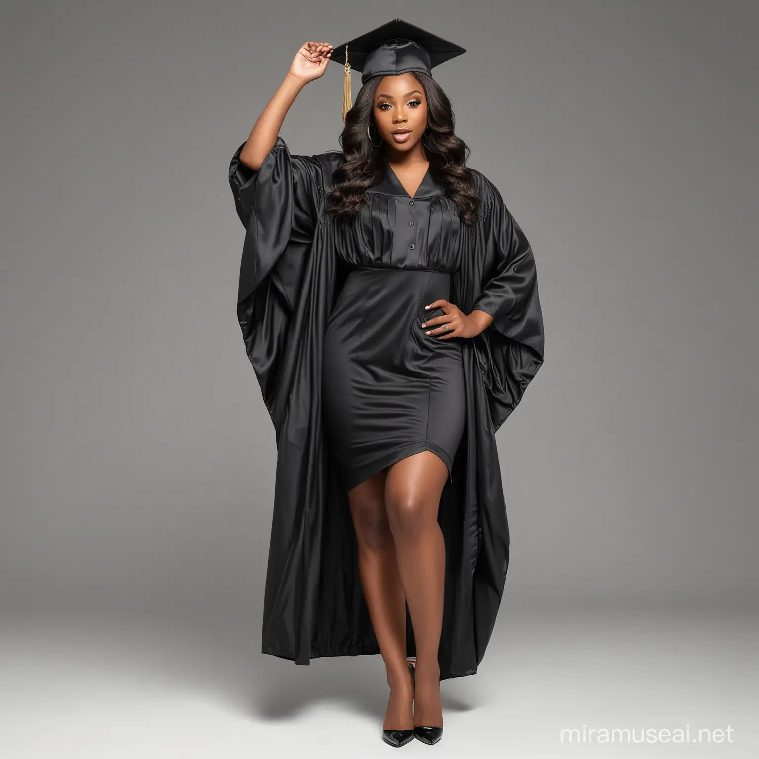 Elegant Graduation Portrait of a Confident Black Woman