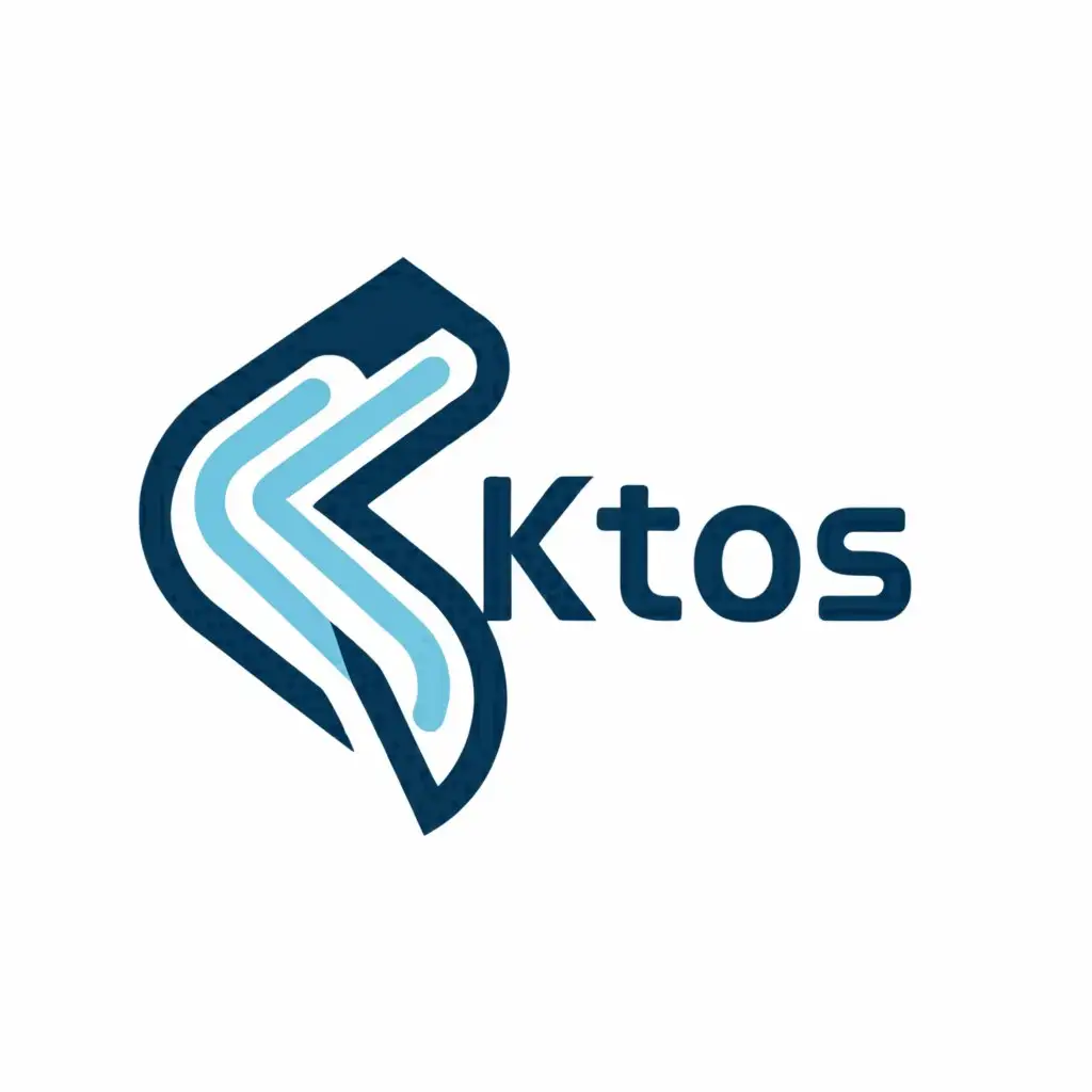 a logo design,with the text "KTOS", main symbol:River,Minimalistic,clear background