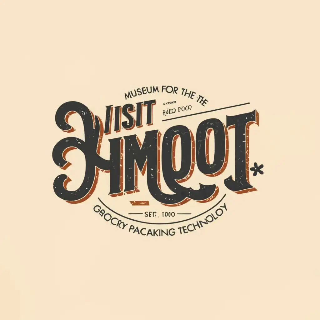 logo, museum for the history of grocery packaging and obsolete technology, with the text "Visit theMOOT", typography, be used in Education industry