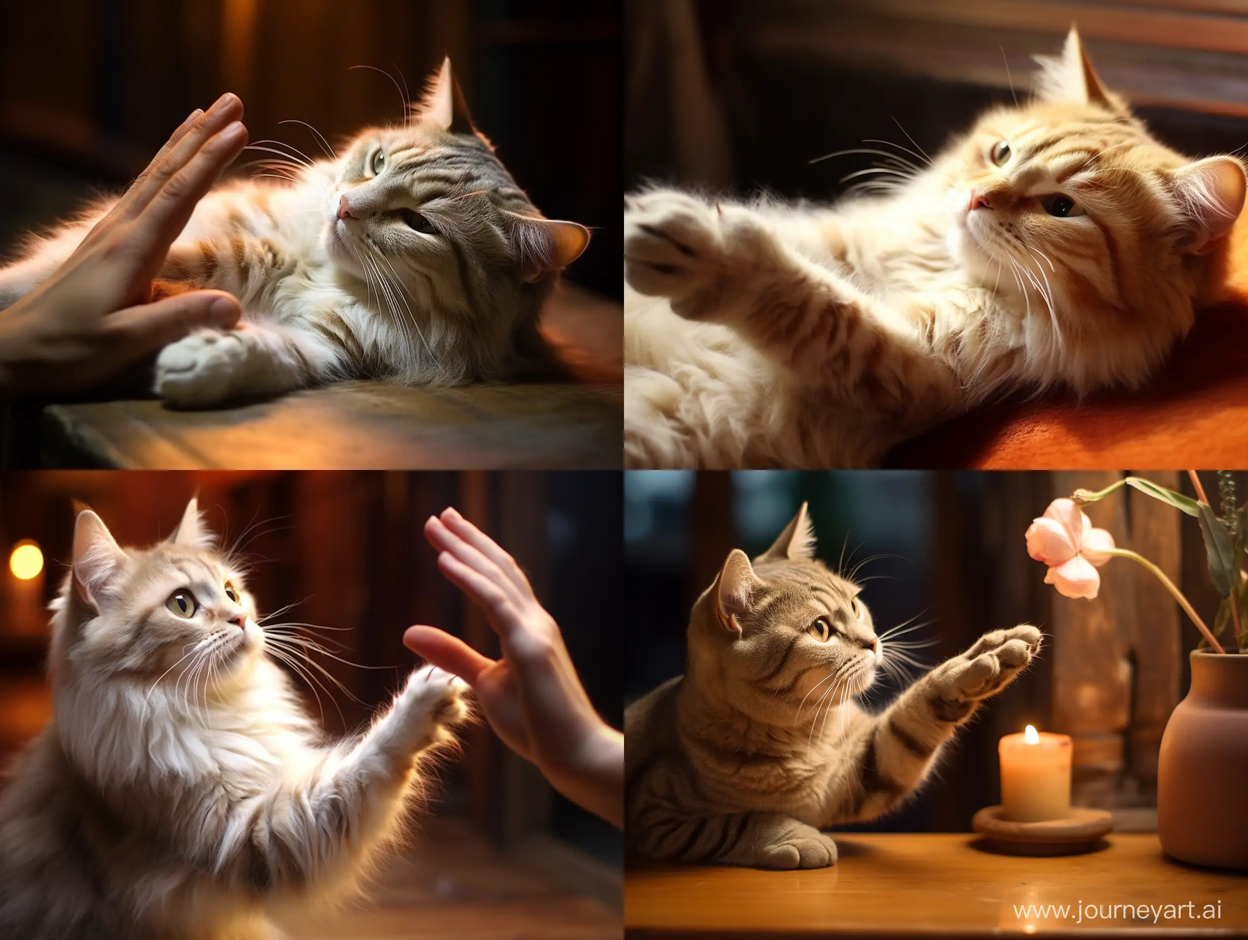 Friendly-Cat-Extending-a-Human-Hand-Gesture