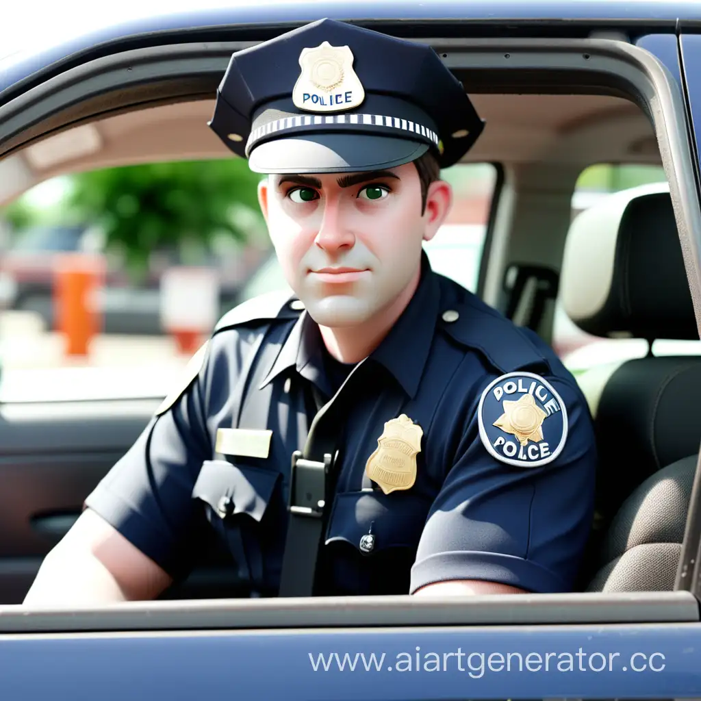 Dedicated-Police-Officer-Patrolling-in-Squad-Car