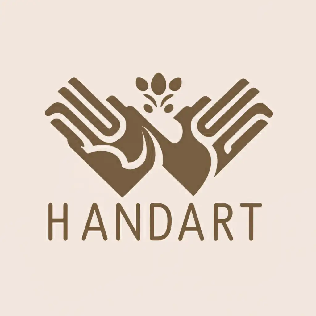 a logo design,with the text "handart", main symbol:hands,Moderate,clear background