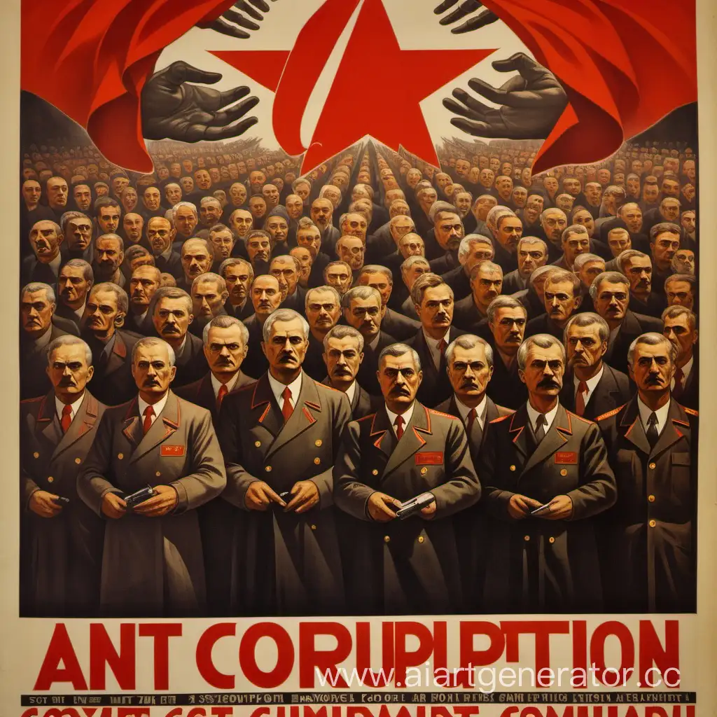 Soviet-Communist-Poster-Rally-Against-Corruption-and-Exploitation