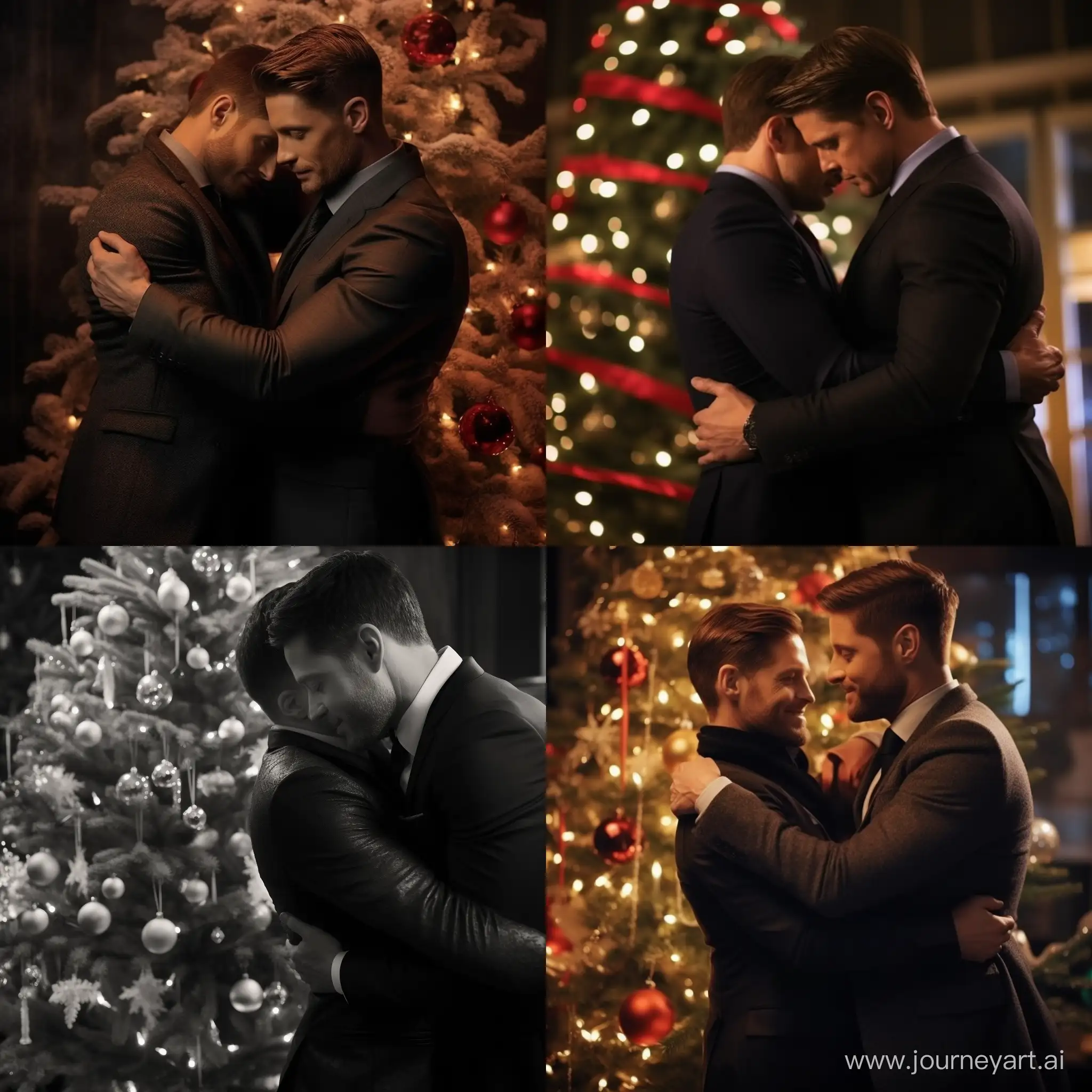 Celebrating-New-Year-with-Joyful-Hugs-Dean-Winchester-and-Jensen-Ackles-Embrace-by-the-Christmas-Tree