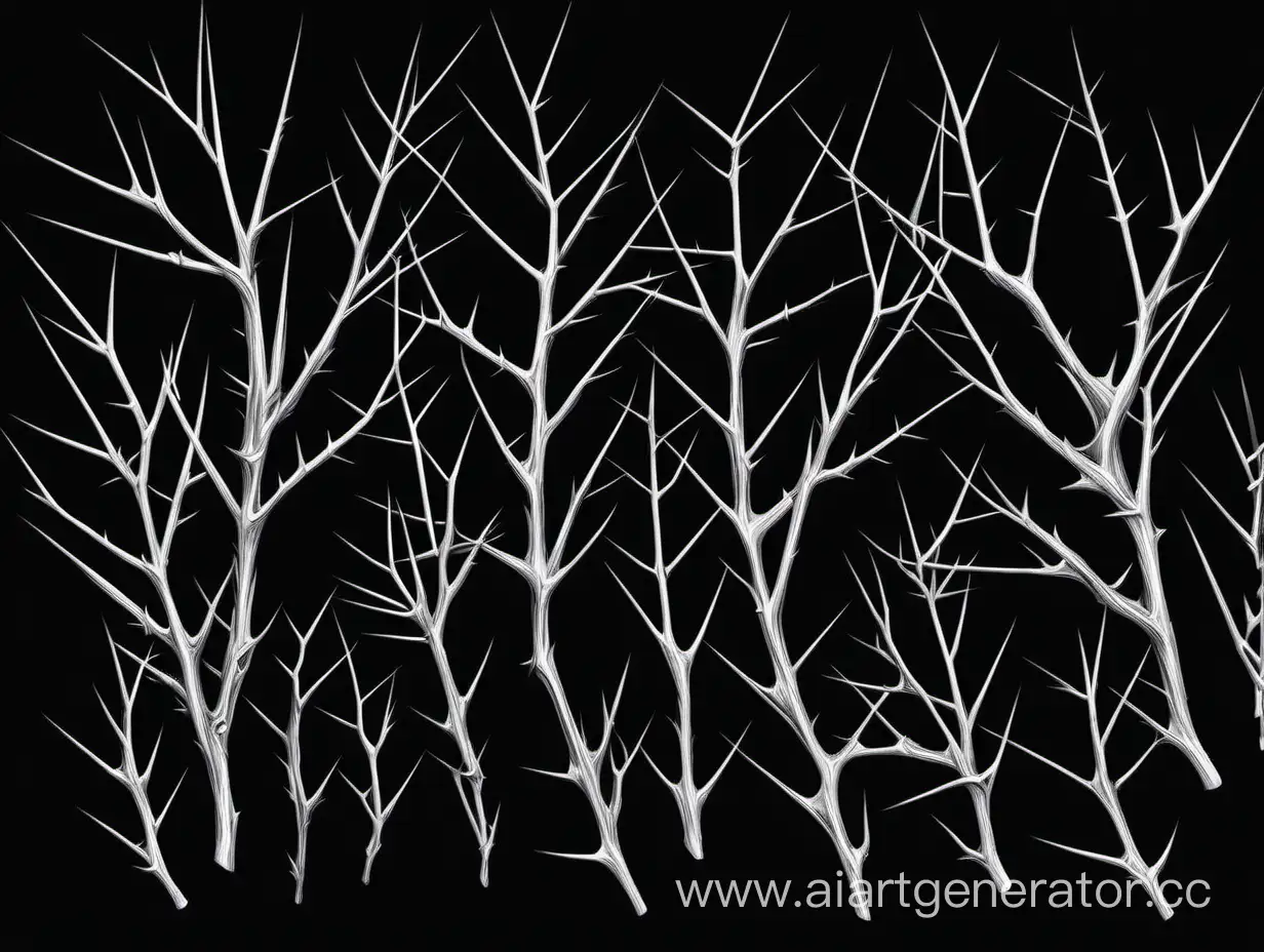 Elegant-Thorn-Branches-Silhouetted-Against-a-Mysterious-Black-Sky