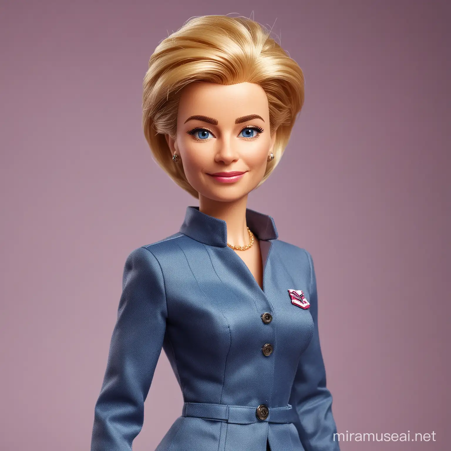 Ursula von der Leyen Barbie Doll Transformation Portrait