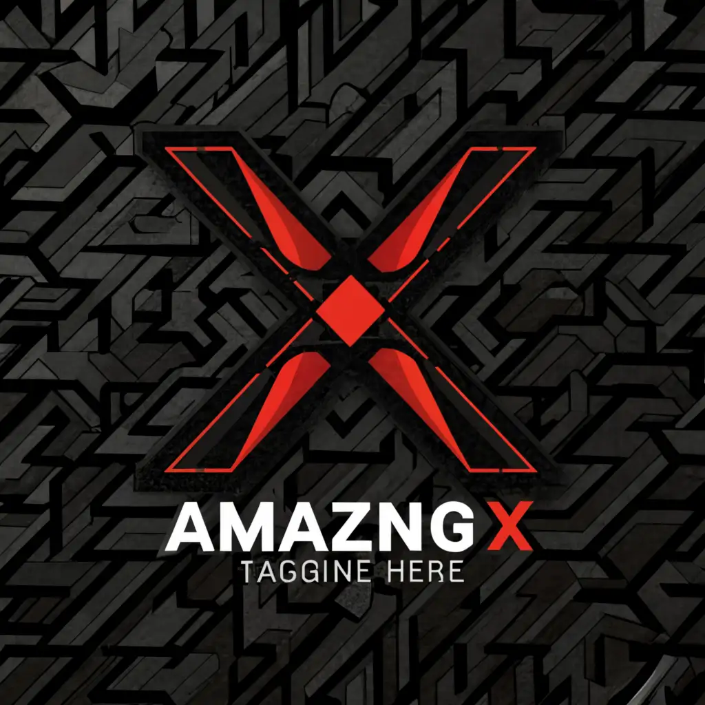a logo design,with the text "Amazing x", main symbol:Red Half face of human with black background,complex,clear background