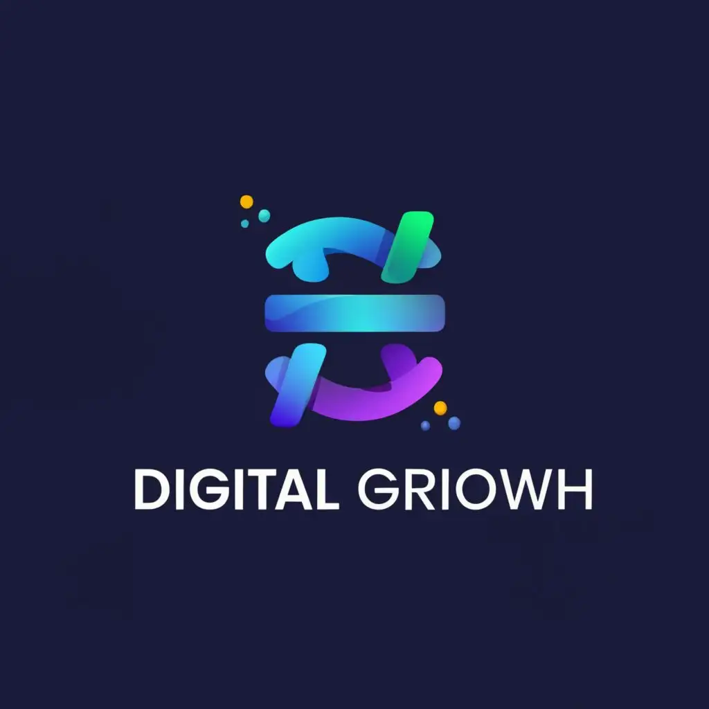 a logo design,with the text "digitalgrowth", main symbol:Digital Marketing,Minimalistic,clear background
