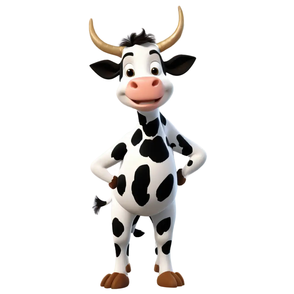 funny cartoon cow smiling
