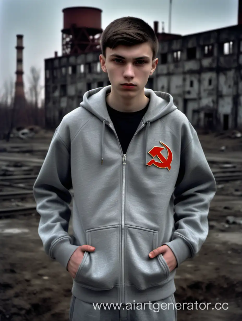 Serious-Teenager-in-Vintage-Soviet-Hoodie-Against-Industrial-Background