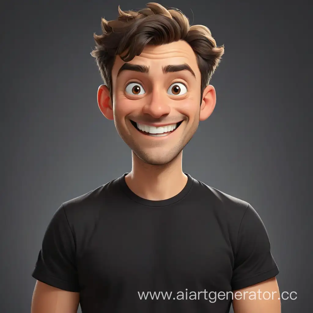 Cheerful-Cartoon-Man-in-Casual-Black-Tee