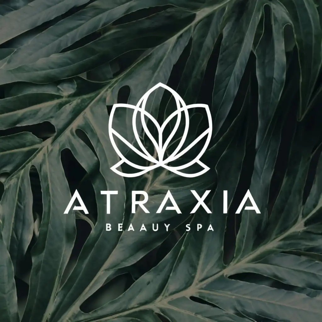 a logo design,with the text "Ataraxia", main symbol:monstera,complex,be used in Beauty Spa industry,clear background